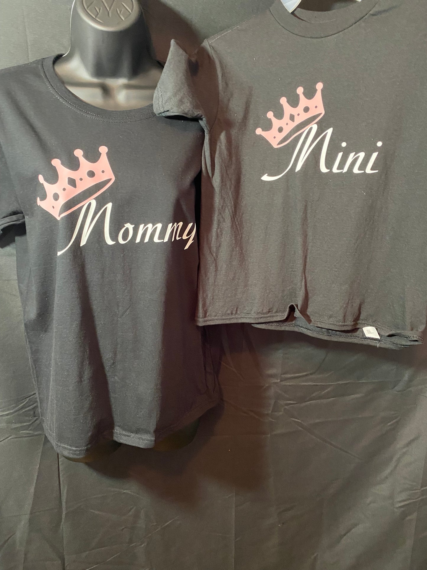 Children's “Mini” Crown Design Shirt with Matching Mommy and me Shirt