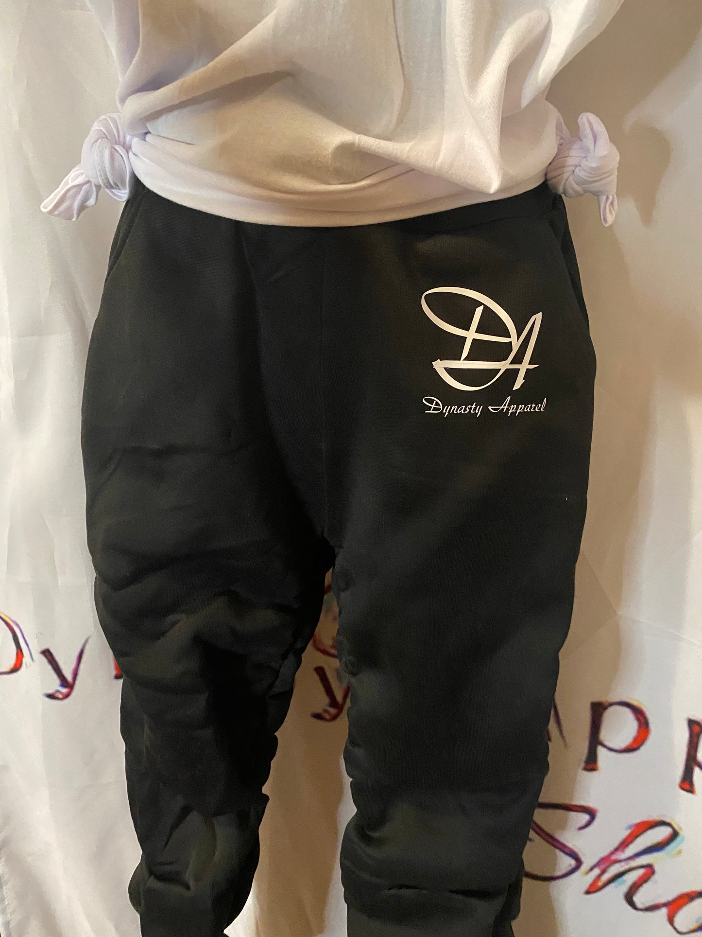 Dynasty Apparel Black Stacked Legged Joggers