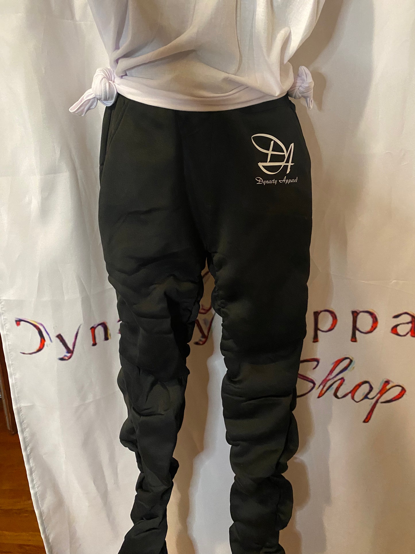 Dynasty Apparel Black Stacked Legged Joggers