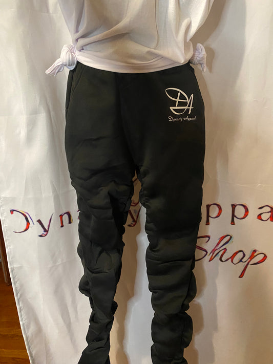Dynasty Apparel Black Stacked Legged Joggers