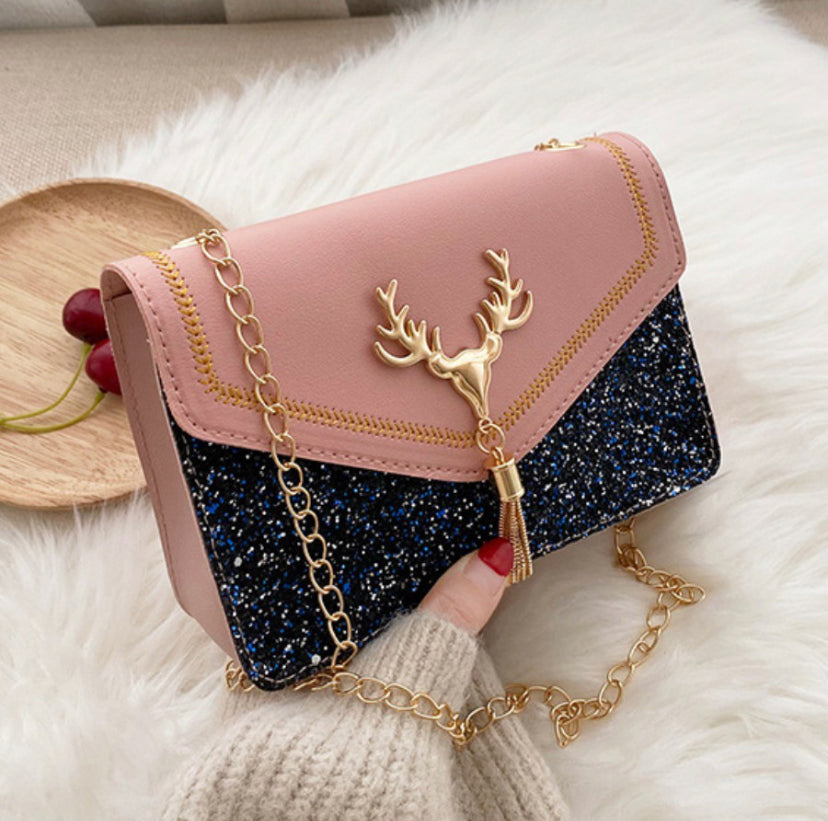 D.A.S Buck Gold Glitter Crossbody Bag