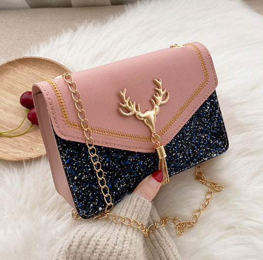 D.A.S Buck Gold Glitter Crossbody Bag